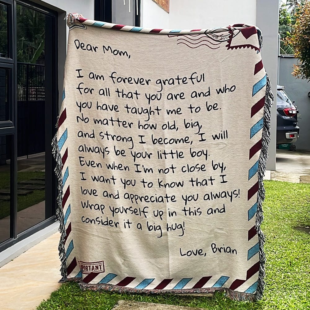 Dear Mom - From Son - Personalized Woven Blanket - SS361