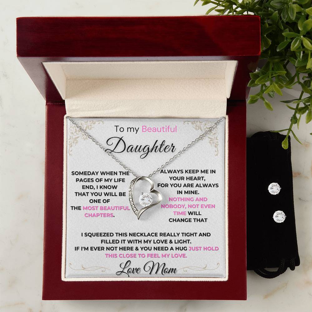 CHRISTMAS SALE - FOREVER LOVE NECKLACE FREE EARRING SET-MOM