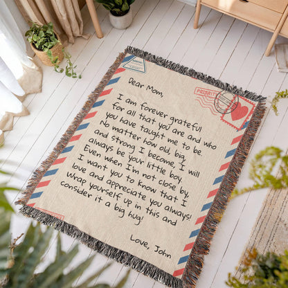 Dear Mom - From Son - Personalized Woven Blanket - SS361