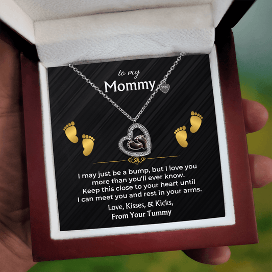 To My Mommy – Baby Feet S925 Necklace Gift Set for Expecting Moms - SS609